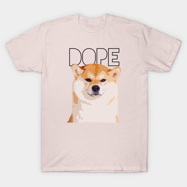 Dope Dog Shiba Inu Shibe T-Shirt by renzkarlo